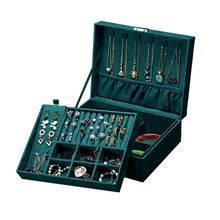 Moonplay-Caja organizadora de joyas Vintage de franela de doble capa, almacenamiento de exhibición de anillos y pendientes con cerradura para mujer 2024 - compra barato