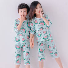 Summer children's pajamas sets boys sleepwear baby girl clothes cartoon pyjamas kids T-shirt+shorts pijamas cotton nightwear 2024 - buy cheap