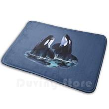 Orca Duo-alfombra antideslizante para dormitorio, tapete con diseño de ballena, asesino, risa, lápiz de color realista 2024 - compra barato