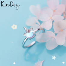 Kindey estilo étnico prata cor anéis de cristal para as mulheres casamento nupcial vintage aberto dedo anéis presentes de natal 2024 - compre barato