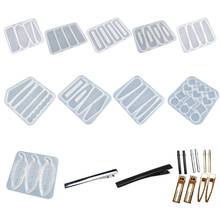 Geometric Barrette Hair Clip Silicone Mold Jewelry Epoxy Resin DIY Hairpin Tools 2024 - buy cheap