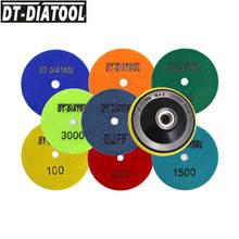 DT-DIATOOL 9pcs/set Flexible Diamond Dry Polishing Pads Resin Bond Sanding Disc For Granite Marble Dia 4"/100mm 2024 - buy cheap