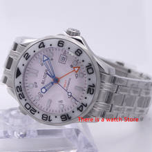 Bliger 41mm Automatic Mechanical Men Watch Sapphire Crystal Stainless Steel Bracelet Luminous Waterproof Calendar GMT Male Watch 2024 - buy cheap