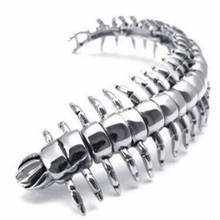 Pulseira e bracelete de aço inoxidável, pulseira da moda, rock, com formato de centípede, para homens, punk, bijuteria, acessórios para pulseiras 2024 - compre barato