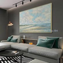 Pintura sobre tela, pintura, alta qualidade, abstrata, praia, paisagem, para decoração de sala de estar, frete grátis 2024 - compre barato