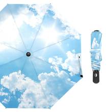 Уникальный роскошный зонтик Kazbrella для мужчин, три складывания, ветрозащитные зонты, Зонт от дождя, Женский автоматический зонт с открытым и закрытым носком, на заказ 2024 - купить недорого