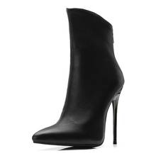 Big Size Fashionable women's boots with sharp sexy super high heels and zipper back 2024 - buy cheap