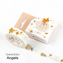 1.5cm*5m Gold Stamp Angels Paper Washi Masking Tape Stick Label Decoration 2024 - buy cheap