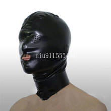 Máscara de látex negra hecha a mano con pequeños agujeros para hombres, Cosplay de ojos, máscara de látex hecha a medida 2024 - compra barato