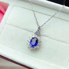 Sapphire Pendant Natural And Real Sapphire Necklace  925 sterling silver Fine jewelry Sapphire Pendant 2024 - buy cheap