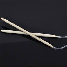 Agujas de tejer circulares de bambú Natural, Tubo Transparente de 5mm, ganchos de ganchillo, herramientas de costura, accesorios de costura, 120cm de largo 2024 - compra barato