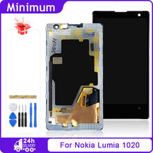 Digitalizador de pantalla táctil de pantalla LCD para móvil, pieza de repuesto con marco para Microsoft N1020, RM-875, LCD, para Nokia, Lumia 1020, 4,5" 2024 - compra barato