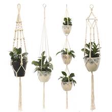 100% Handmade Hanging Baskets Flowerpot Plant Holder Macrame Plant Hanger Indoor Wall Hanging Planter Plant Holder Basket 2024 - buy cheap