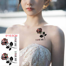 Waterproof Temporary Tattoo Sticker Flower Sexy Rose Sentence "I Love You" Body Art Flash Tattoo Fake Tattoo for Women Men 2024 - buy cheap