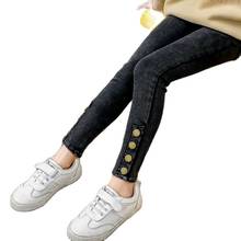 2021 Winter Kids Jeans Velvet Warm Teenage Girl Solid Denim Pants Fashion Botton Legging Autumn Casual Children Trouser 11 12 14 2024 - buy cheap