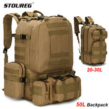 Военный тактический рюкзак 20-50 л, мужской походный дорожный рюкзак, уличная Мужская армейская сумка, альпинистская сумка 2024 - купить недорого