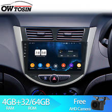 Owtosin автомобильный Радио Мультимедиа Видео плеер навигация GPS Android 9,0 для Hyundai Verna/Accent/Solaris 2010 2011 2012 2013 2014 2024 - купить недорого