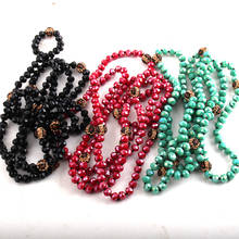RH Fashion Bohemian Jewelry Boho Gift 60'' Glass TigerEye Pave Necklaces For Women Long Necklace 2024 - buy cheap