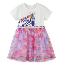 Frocks for Girls 2021 Summer Baby Girl Clothes Toddler Cotton Animal Print Vestiods Casual Tulle Dress for Kids 2-7 Years 2024 - buy cheap