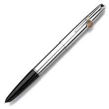 Классическая перьевая ручка Hero 100 с золотым наконечником 14 к, металлическая цельностальная Серебристая аутентичная качественная выдающаяся чернильная ручка 0,5 мм, подарочный набор для письма 2024 - купить недорого