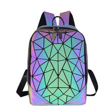 Fashion Women Backpack Mochila Geometric Luminous Backpacks Bagpack Girls Noctilucent Travel Shoulder Bags For School Back Pack 2024 - buy cheap