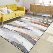 Nordic Minimalist Grey Orange Pattern Area Rug Living Room Sofa Coffee Table Large Carpet Bedroom Kids Tatami Non-Slip Floor Mat 2024 - buy cheap