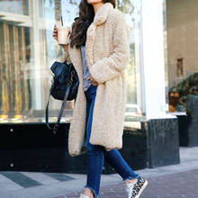 Mulheres inverno quente longo casaco topo senhoras manga longa ol casaco elegante jaqueta de lã moda casaco clássico femme streetwear 2024 - compre barato