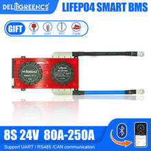Smart-bateria lifepo4 de refrigeração rápida, modelos bms 8s, 80a, 100a, 120a, 150a, 200a, 250a, uart, rs485, compatível com bluetooth 2024 - compre barato