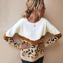 2021 Fashion Leopard Women Sweater Autumn Winter Ladies O-Neck Full Sleeve Casual Jumper Knitted Female Oversize Pullovers 2024 - buy cheap