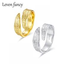 S925 Irregular Concave-Convex Gold Foil Men Ring Silver 925 Bold Statement Ring for Women Girls Luxury Jewelry Unique Shape 2024 - buy cheap