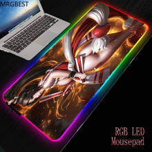 MRGBEST-alfombrilla de ratón de Anime RGB para chica Sexy, superficie suave, resistente al agua, iluminación LED colorida, alfombrilla de ratón para juegos, PC, ordenador portátil 2024 - compra barato