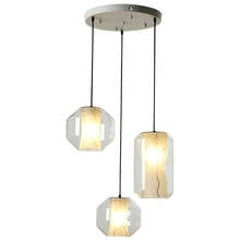 Luces colgantes de cristal de mármol de imitación, led minimalista, para porche, pasillo, balcón, Lámpara colgante de restaurante, lámpara colgante con bola de cristal de color 2024 - compra barato