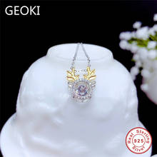 Geoki-Colgante de Plata de Ley 925 con forma de cornamenta, collar de oro de 18 quilates, oro de 18 quilates, moissanita, corte perfecto, 0,5 Ct, Color D, VVS1 2024 - compra barato