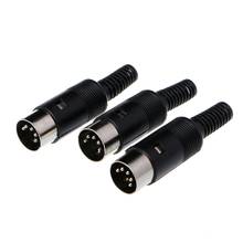 3 Pcs DIN Male Plug Cable Connector 5 Pin with Plastic Handle 2024 - buy cheap
