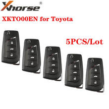 5 шт. XHORSE для Toyota Тип проводной универсальный дистанционный ключ 3 кнопки английская версия XKTO00EN VVDI2 2024 - купить недорого