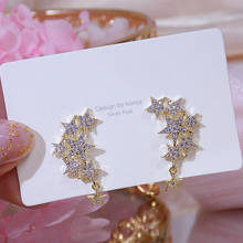 Trendy Exquisite Shine Starry Earrings for Women Creativity Luxury Jewelry S925 Needle High Quality AAA Zircon Party Gift 2024 - buy cheap