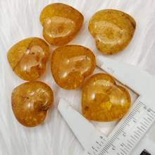 3pcs Piece Natural Yellow Fluorite Love Heart Crystal Guardian Gemstone Mineral Jewelry Natural Stones and Minerals 2024 - buy cheap