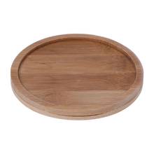 2020 nueva bandeja redonda de platillo de madera de bambú Mini maceta soporte Favor maceta suculenta bandeja diseño Simple elegante balcón para el hogar 2024 - compra barato