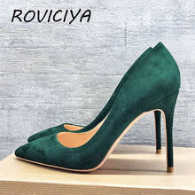 Preto verde rebanho calçados femininos bombas para casamento apontou sexy sapatos de salto alto 12cm stilettos rm010 roviciya 2024 - compre barato
