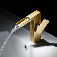 Bathroom Lavatory Faucet hot and cold Crane Brass sink mixer Gold Sink Faucet Single Handle waterfall faucet 2024 - buy cheap