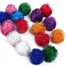 Игрушки для кошек, разноцветные блестящие мячи, помпоны и пружинки, 10-50 шт. 2024 - купить недорого
