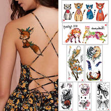 Временные 3D татуировки, Мультяшные животные, волшебные женские татуировки для боди-арта, водостойкие татуировки-наклейки с цветами, кошкой, львом, Тигром 2024 - купить недорого