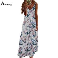 2021 Plus Size 5xl Long Maxi Dress For Women Bohemian Flower Print Sleeveless Loose Party Dress New Summer Beach Dresses Femme 2024 - buy cheap