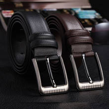 Men's Belt Cow Genuine Leather Pin Buckle Leather Belt High Quality New Fashion Luxury Strap Male Belts 2024 - buy cheap