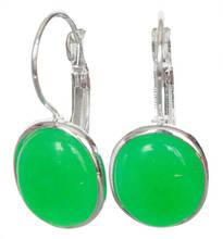 925 Sterling Silver Natural Green gem Dangle Earrings for women jewelry gem/jade/coral/opal Marcasite 2024 - buy cheap
