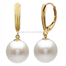 Free Shipping Beautiful AAA 11-12mm Round south sea white pearl earrings 2024 - buy cheap