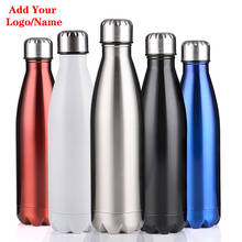 Free Custom Logo Name Double-Wall Insulated Vacuum Flask Stainless Steel Water Bottle BPA Free Thermos for Sport Water Bottles 2024 - buy cheap