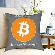 Capa de travesseiro de força de bitcoin, capa de travesseiro macia para casa impressa por criptomoedas 2024 - compre barato