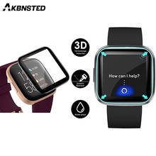 AKBNSTED-Película protectora 3D HD para reloj inteligente Fitbit Versa/Versa 2/Versa Lite, película de borde negro 2024 - compra barato