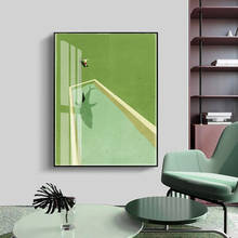 Abstract Green Shark Diving Canvas Painting Poster Print Scandinavia Wall Art Pictures for Living Room Home Decoration NO FRAME 2024 - buy cheap